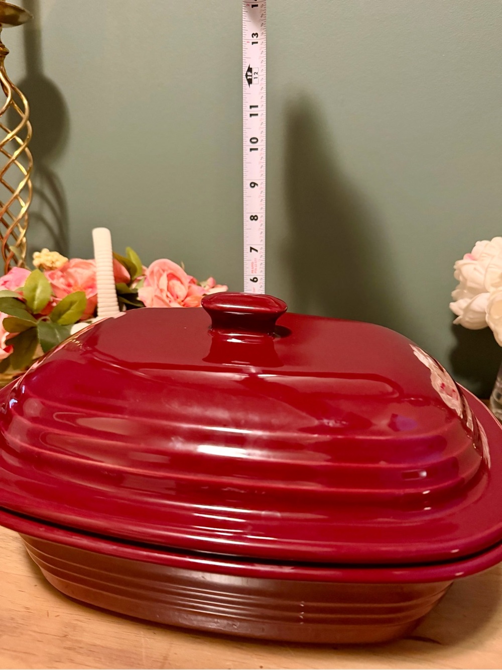 Pampered Chef Deep Covered Baker Cranberry 3.1 Qt Stoneware Dish - Picture 11 of 11